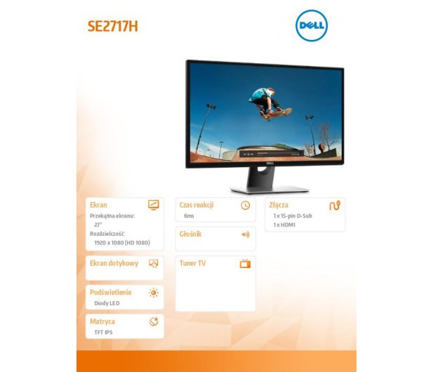 Dell 27'' SE2717H 210-AJVN Czarny - 1460055 - zdjęcie 2